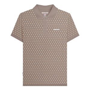 Lambretta Mens AW24 Geometric Polo Shirt / Cinder
